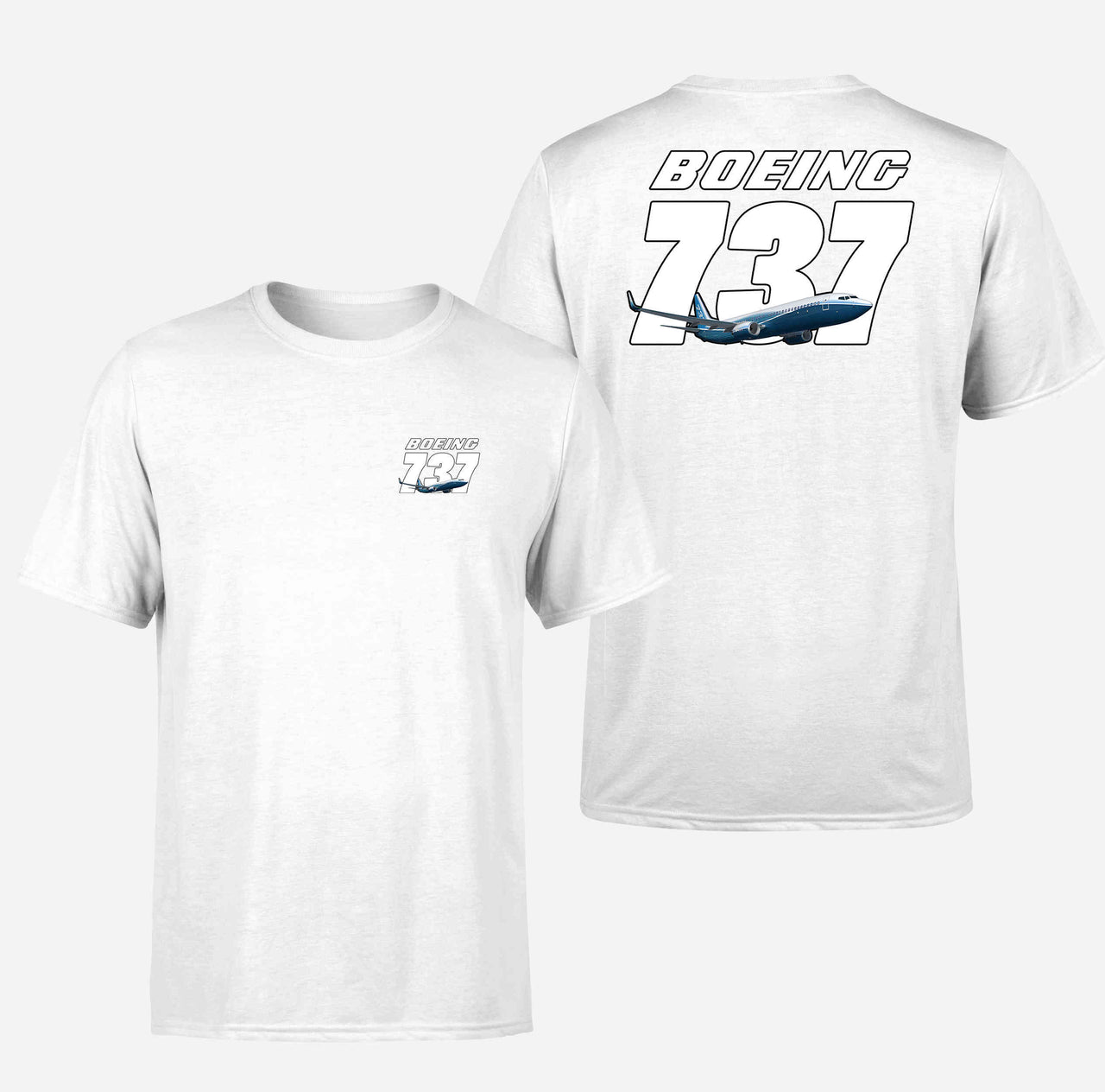 Super Boeing 737+Text Designed Double-Side T-Shirts
