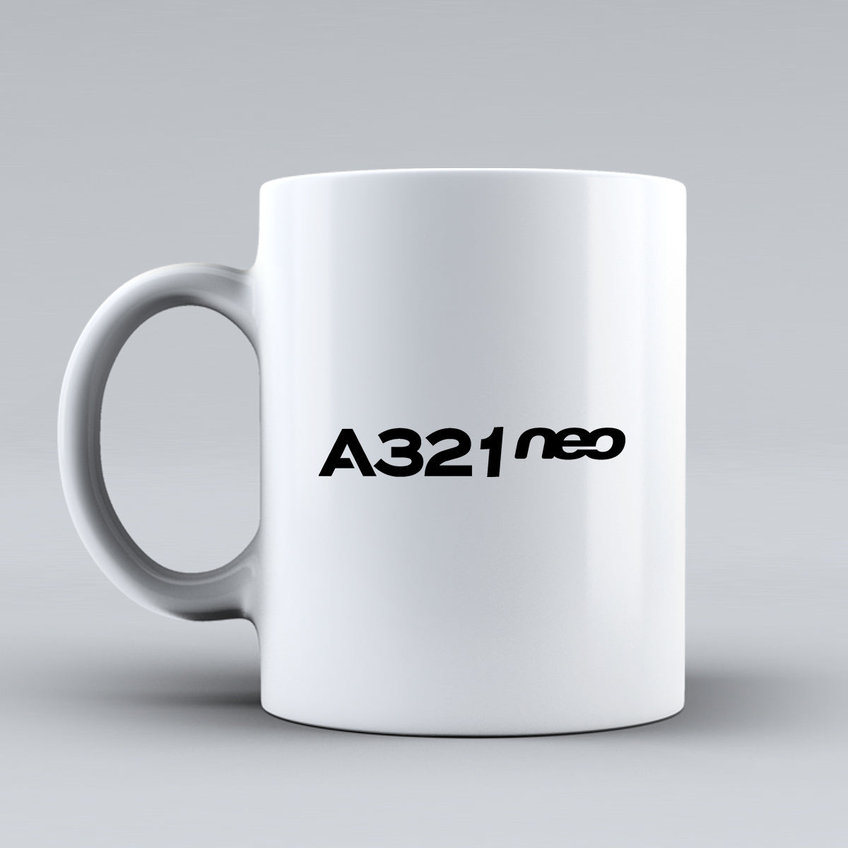 A321neo & Text Designed Ceramic White Mugs