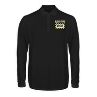 Thumbnail for Blood Type AVGAS Designed Long Sleeve Polo T-Shirts
