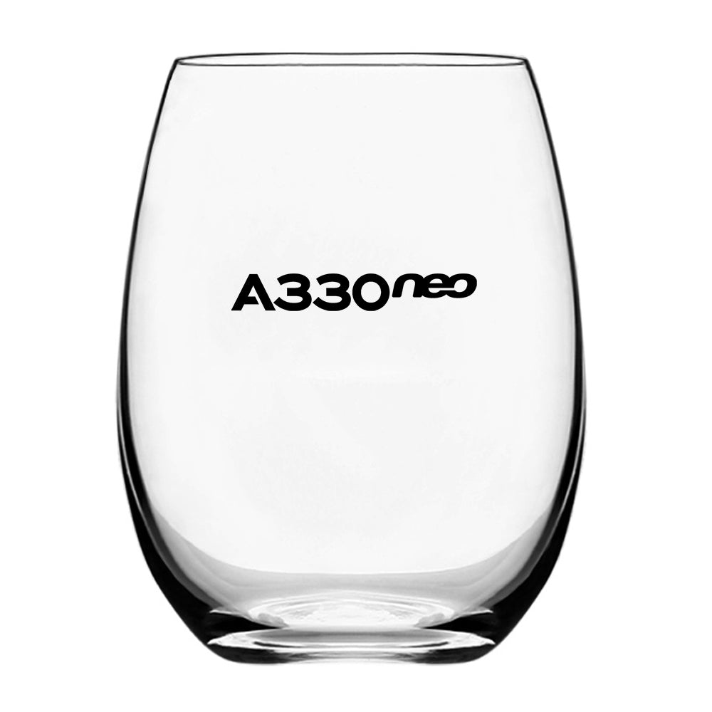 A330neo & Text Designed Water & Drink Glasses