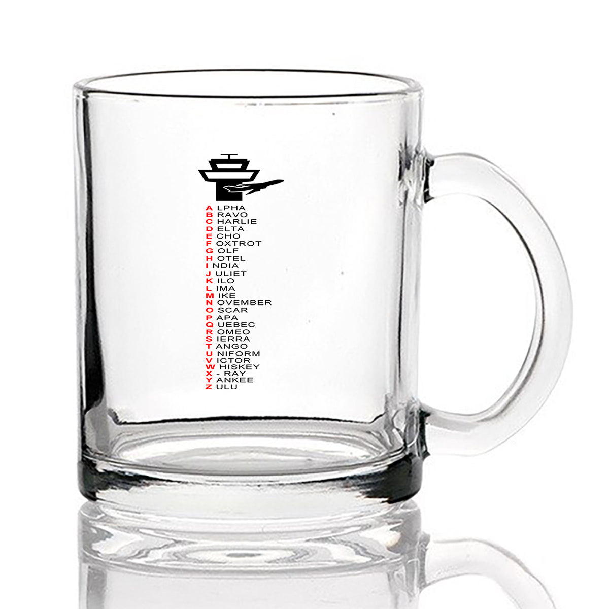 Aviation Alphabet Designed Coffee & Tea Glasses