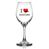 Thumbnail for I Love Aviation Designed Wine Glasses