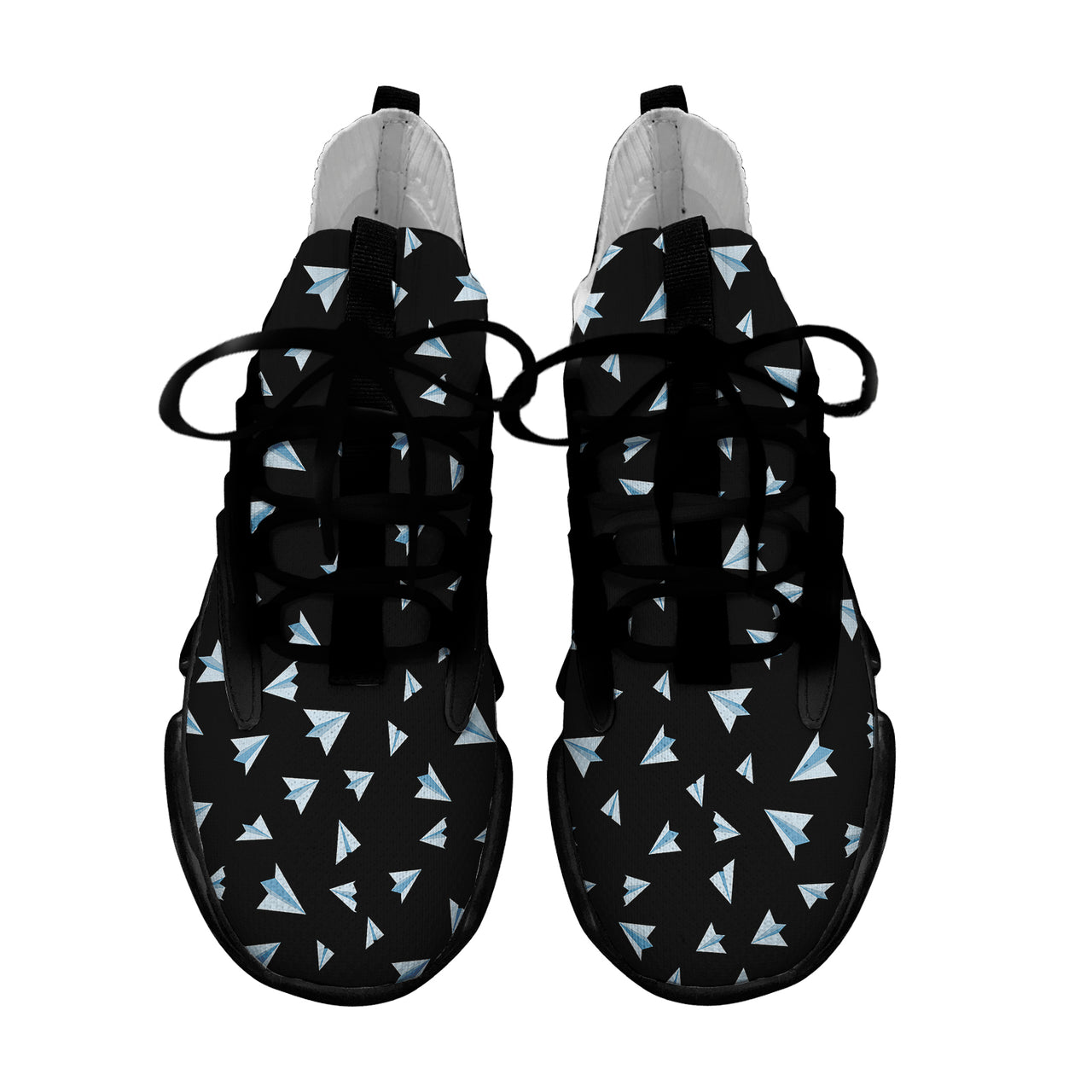 Paper Airplanes (Black) Designed Fashion Running Shoes