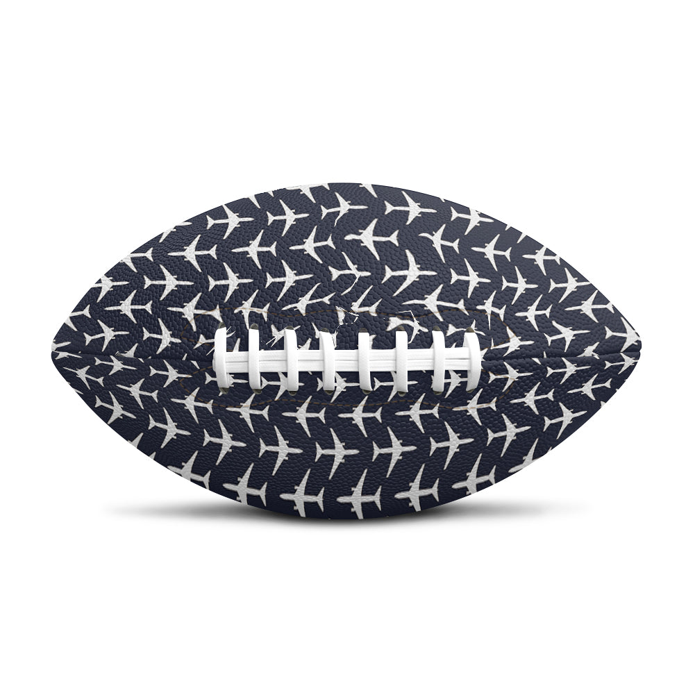 Perfectly Sized Seamless Airplanes Dark Blue Designed Rugby
