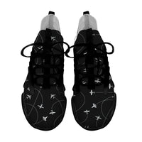 Thumbnail for Travel The World By Plane (Black) Designed Fashion Running Shoes