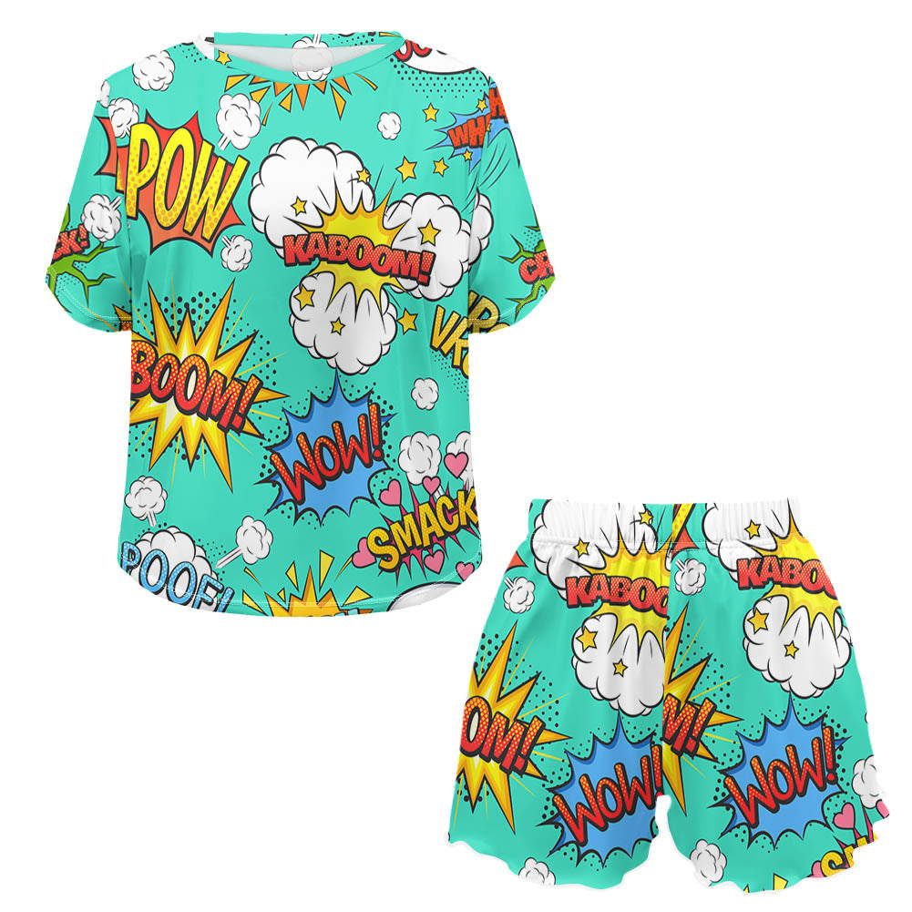 Mixed Comics Designed Women Summer Home Suits