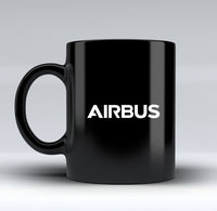 Thumbnail for Airbus & Text Designed Black Mugs