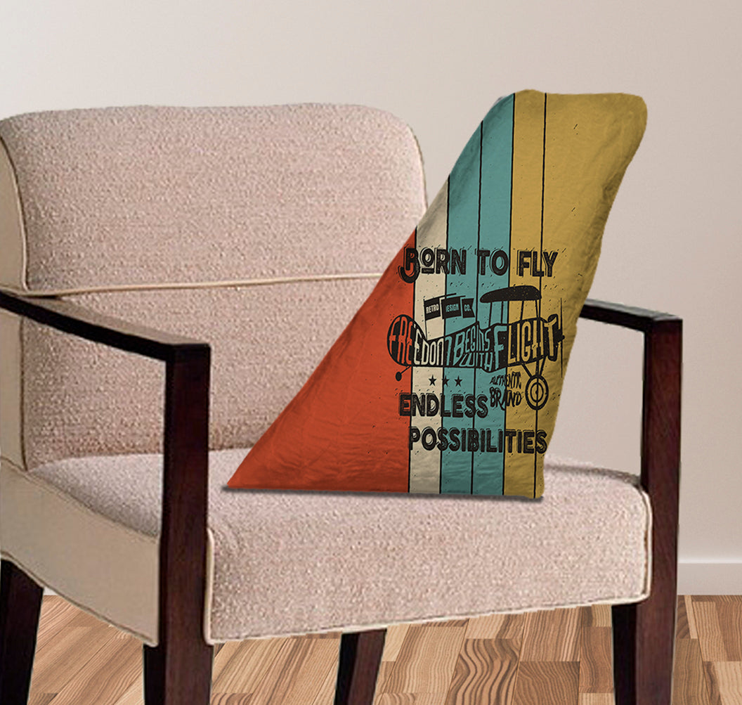 Colourful Born To Fly Designed Aircraft Tail Pillows