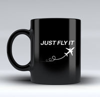 Thumbnail for Just Fly It Designed Black Mugs