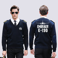 Thumbnail for Embraer E-190 & Plane Designed Wool Pilot Sweaters
