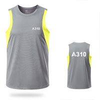 Thumbnail for A310 Flat Text Designed Sleveless Quick Dry Sports Tank Tops