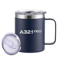 Thumbnail for A321neo & Text Designed Stainless Steel Laser Engraved Mugs