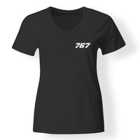 Thumbnail for 767 Flat Text Designed V-Neck T-Shirts