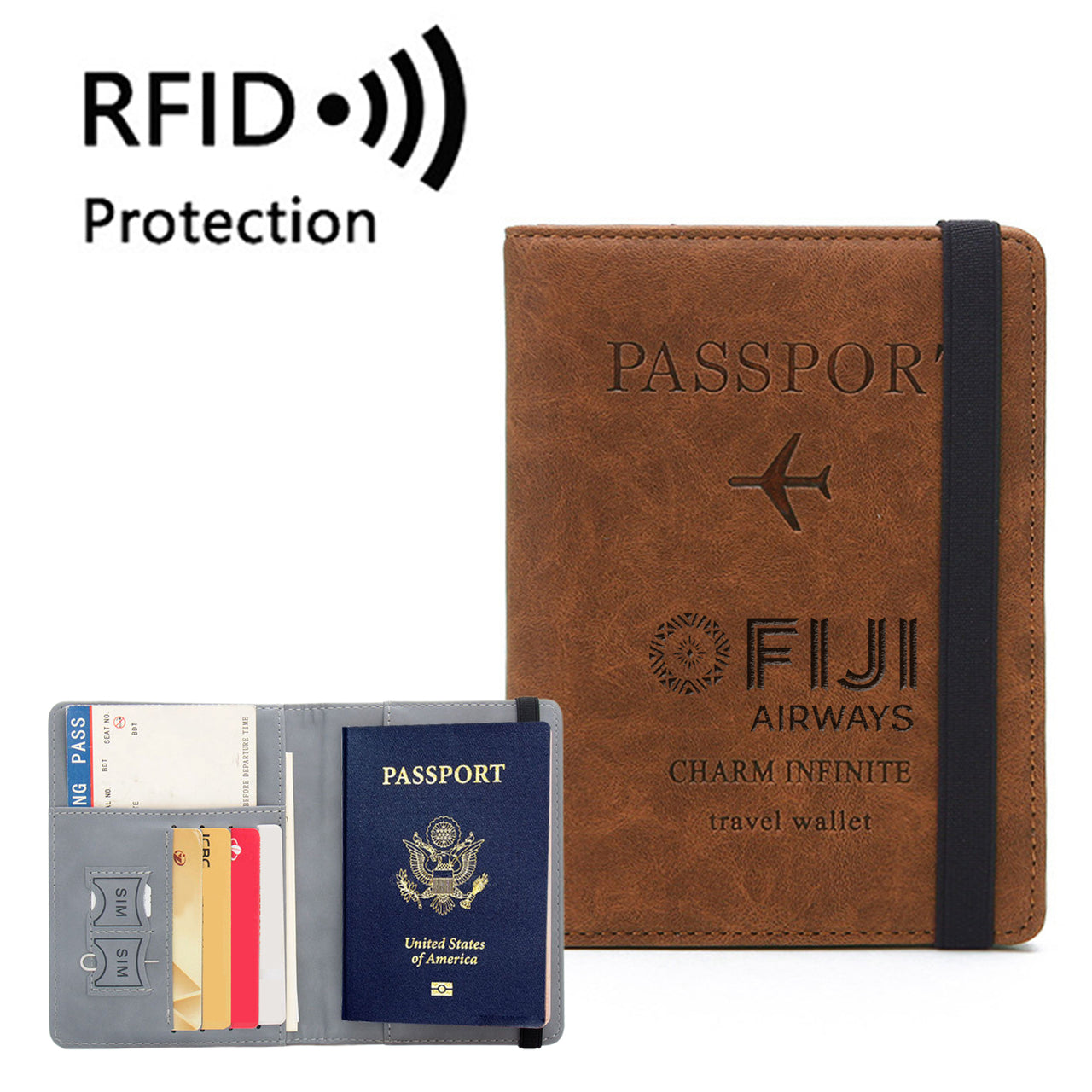 Fiji Airways Airlines Designed Passport Cover Travel Wallet Passport Holder