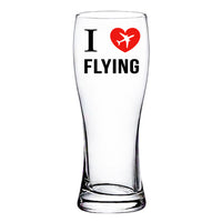 Thumbnail for I Love Flying Designed Pilsner Beer Glasses