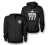 Thumbnail for Boeing 727 & Plane Designed Zipped Hoodies