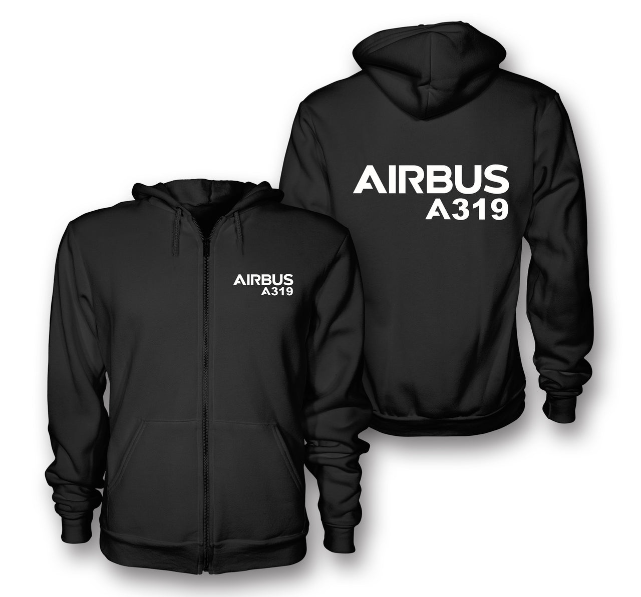 Airbus A319 & Text Designed Zipped Hoodies - view 2