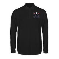 Thumbnail for US Air Force Designed Long Sleeve Polo T-Shirts