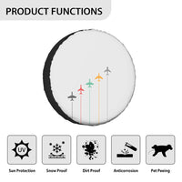 Thumbnail for Black & White Super Travel Icons Light Gray 2 Designed Tire Cover Cases