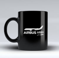 Thumbnail for The Airbus A350 WXB Designed Black Mugs
