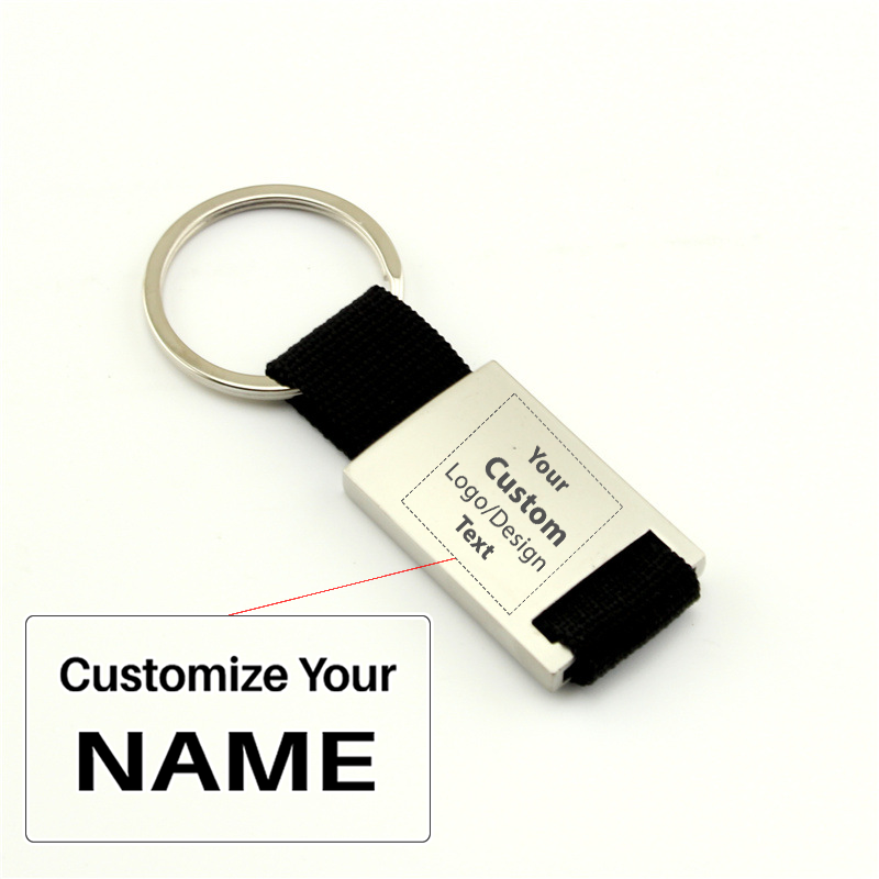 Your Custom Design & Image & Logo & Text Design  Metal Woven Leather(2)Key Chains