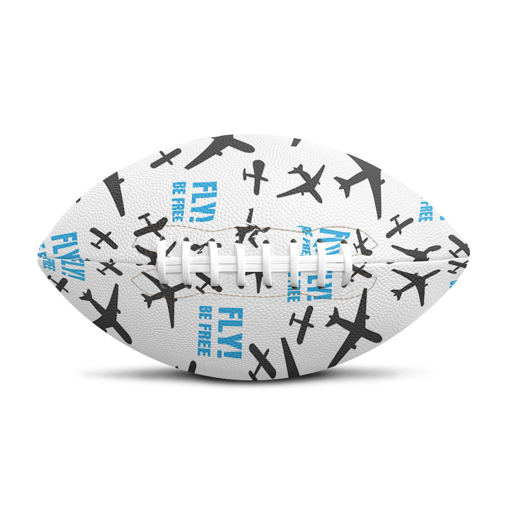 Fly Be Free White Designed Rugby