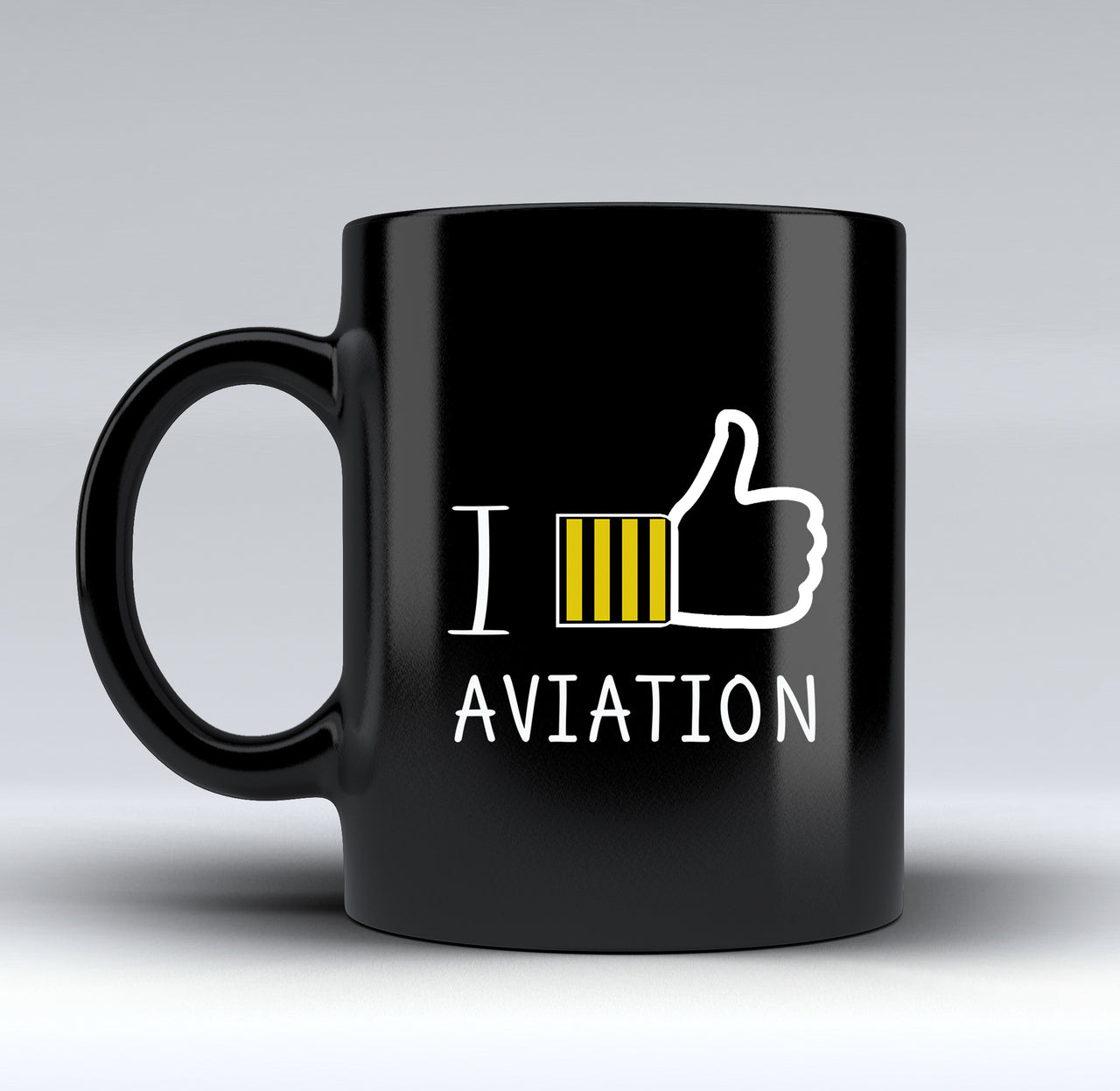 I Like Aviation Designed Black Mugs