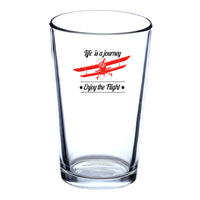 Thumbnail for Life is a journey Enjoy the Flight Designed Beer & Water Glasses