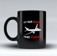 Thumbnail for Let Your Dreams Take Flight Designed Black Mugs