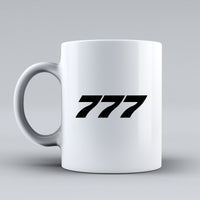 Thumbnail for 777 Flat Text Designed Ceramic White Mugs