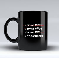 Thumbnail for I Fly Airplanes Designed Black Mugs