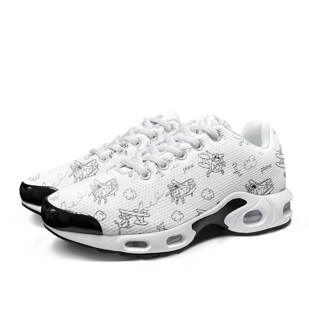 Cartoon Planes Designed Air Cushion Running Shoes