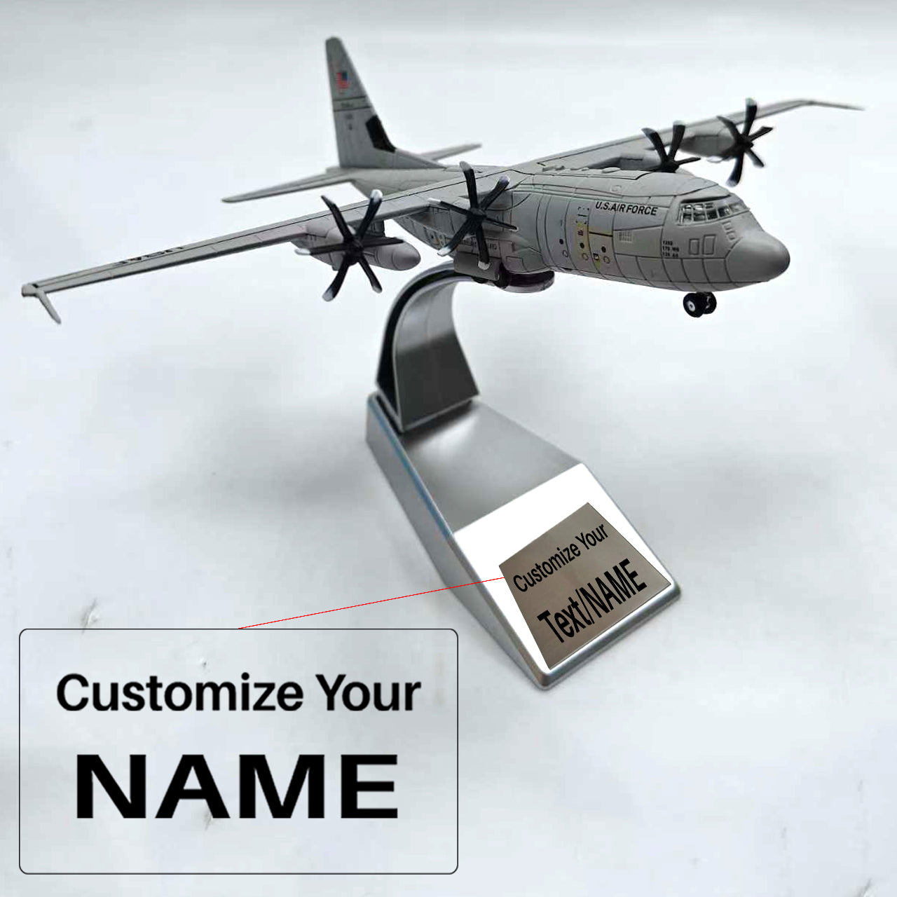 US Air Force C-130J Super Hercules Transport Aircraft Airplane Model Scale 1:200