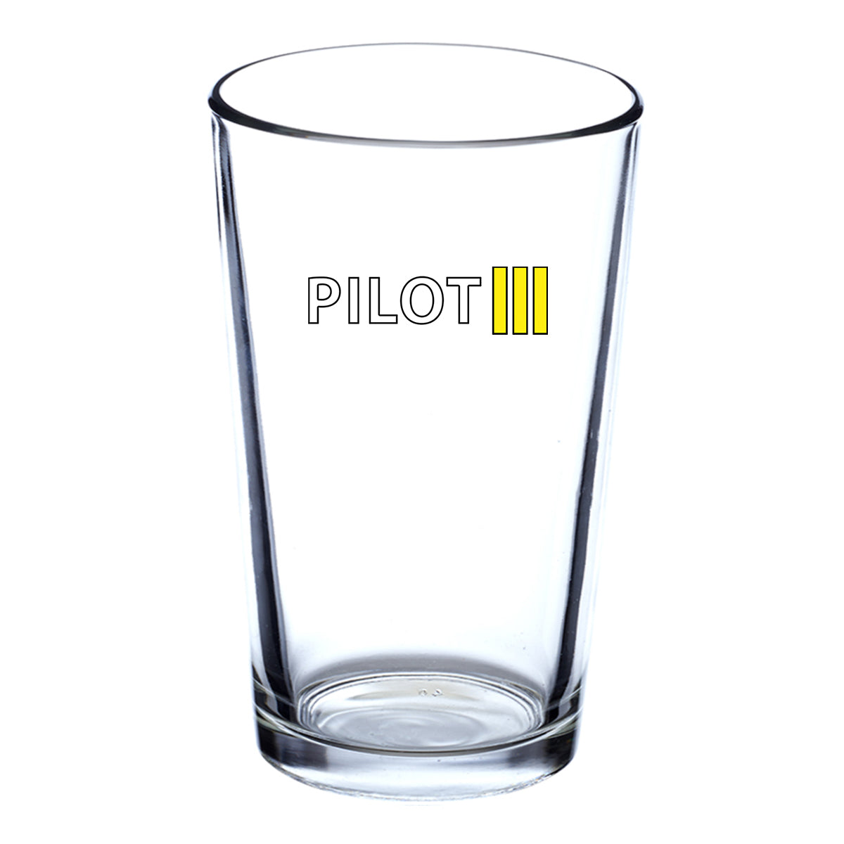 Pilot & Stripes (3 Lines) Designed Beer & Water Glasses