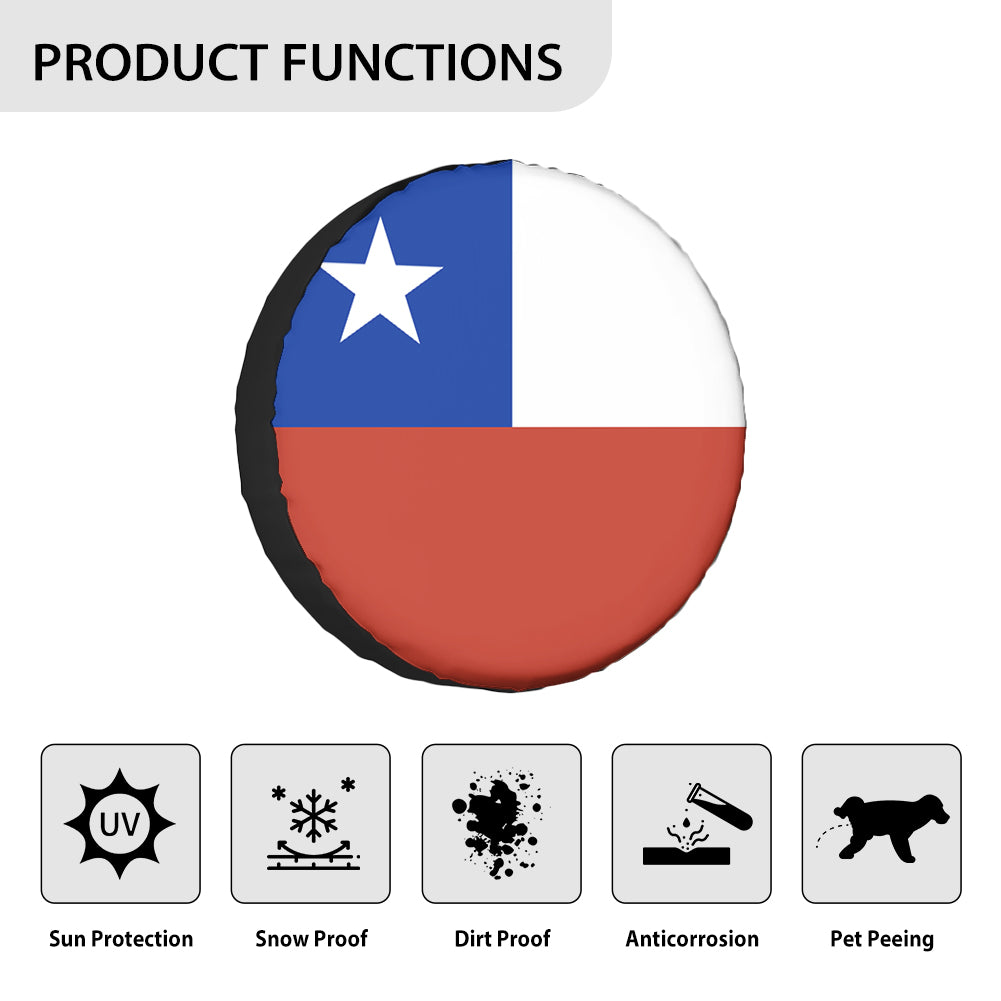 Chile Flag Designed Tire Cover Cases