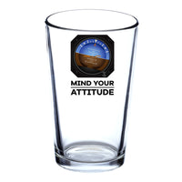 Thumbnail for Mind Your Attitude Designed Beer & Water Glasses