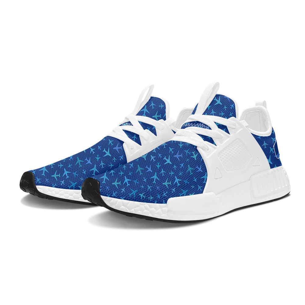 Many Airplanes Blue Designed Outdoor Sports Tennis Shoes