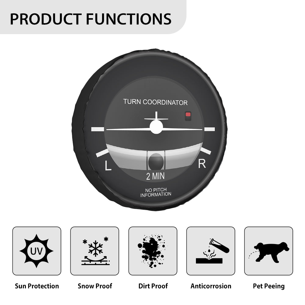 Airplane Instruments (Turn Coordinator) Designed Tire Cover Cases