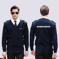 Thumbnail for Bombardier & Text Designed Wool Pilot Sweaters