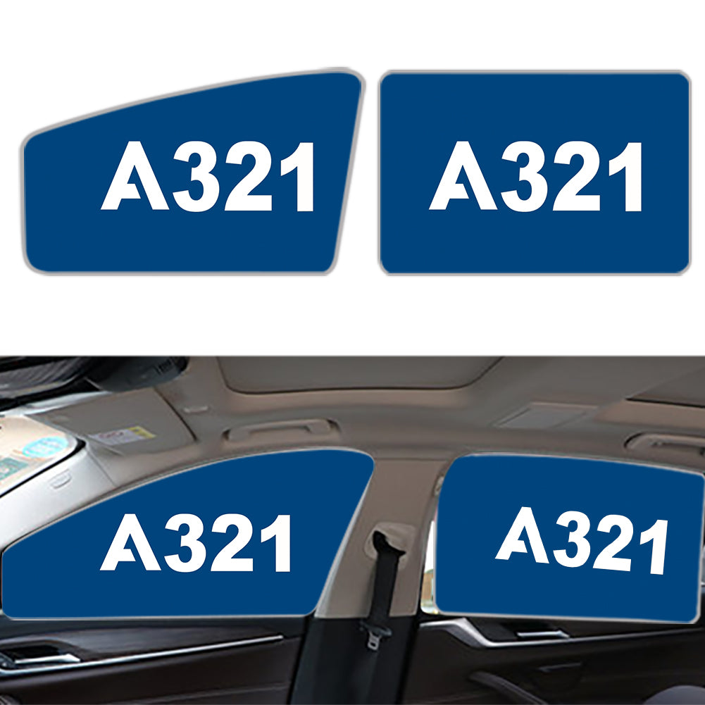 A321 Flat Text Designed Car Sun Shade (Side window)