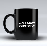 Thumbnail for Born To Fly Designed Black Mugs
