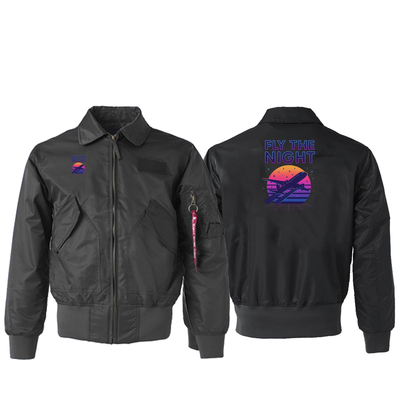 Fly The Night Designed Embroidered Patch Attachable Jackets