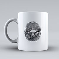 Thumbnail for Aviation Finger Print Designed Ceramic White Mugs