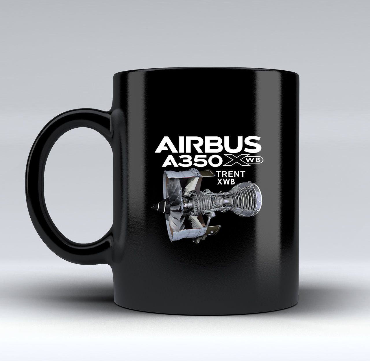 Airbus A350 & Trent Wxb Engine Designed Black Mugs