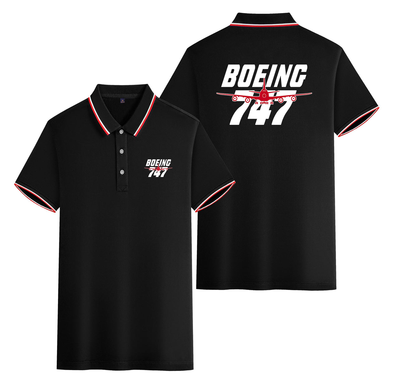 Amazing Boeing 747 Designed Stylish Polo T-Shirts (Double-Side)