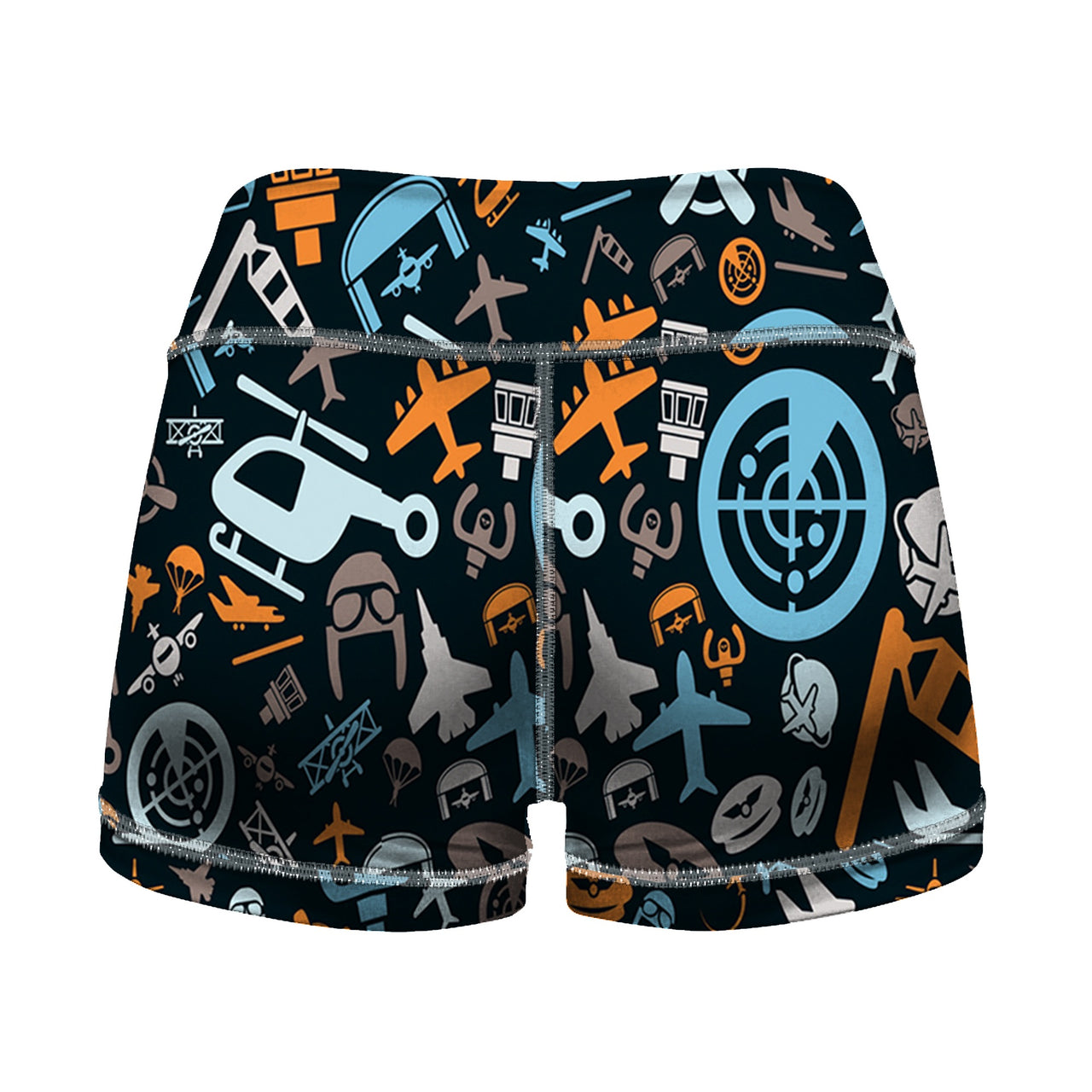 Aviation Icons Designed Women Yoga Shorts Pants