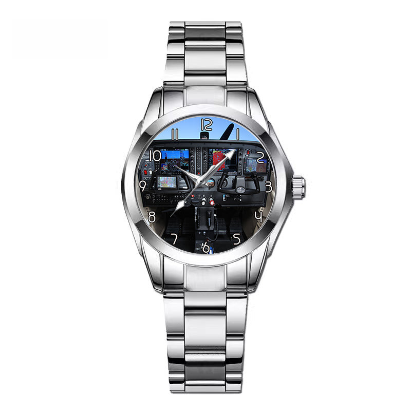 Cessna 172 Cockpit Designed Stainless Steel Band Watches