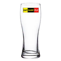 Thumbnail for Eat Sleep Fly (Colourful) Designed Pilsner Beer Glasses