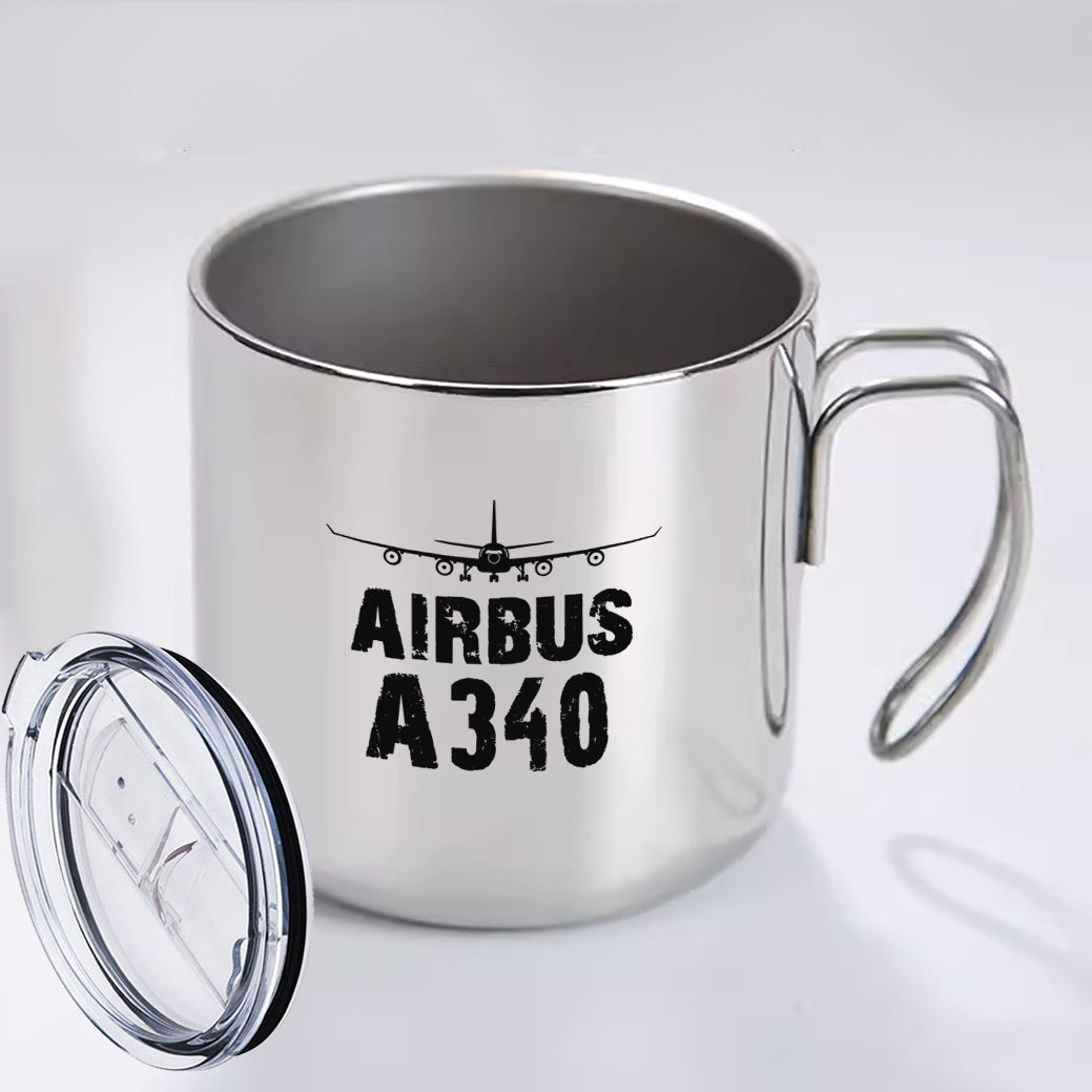 Airbus A340 & Plane Designed Stainless Steel Portable Mugs