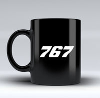 Thumbnail for 767 Flat Text Designed Black Mugs